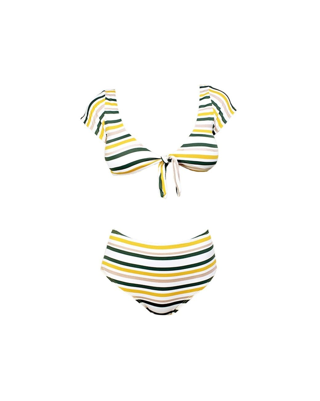 Aulala Paris Metallic Miss Curious Striped Bikini Set