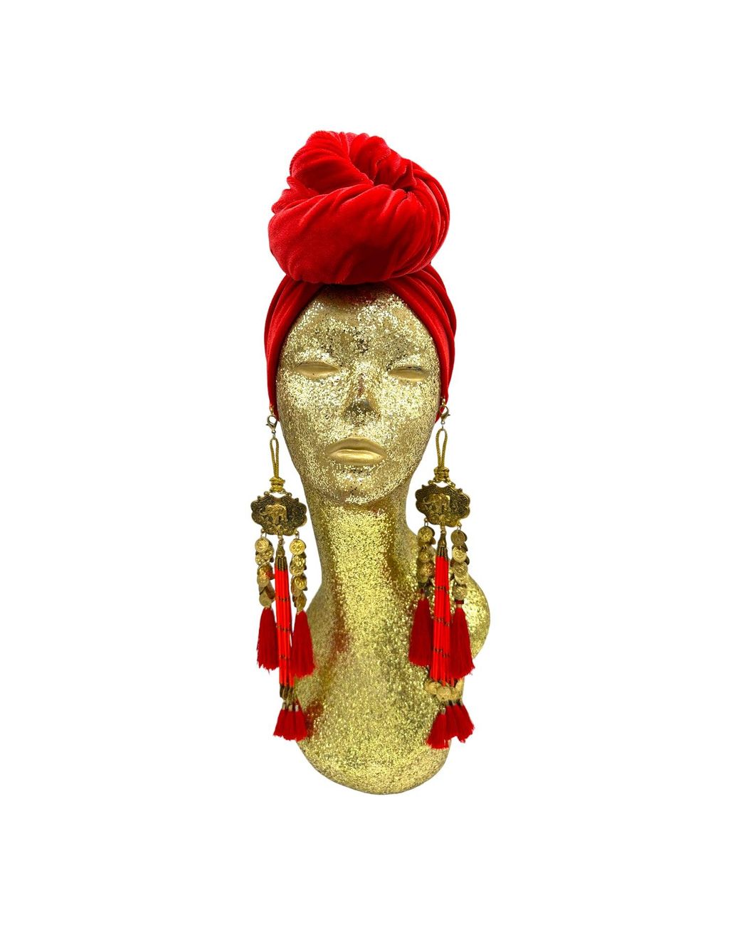 Julia Clancey Red Ruby Dream Velour Turban