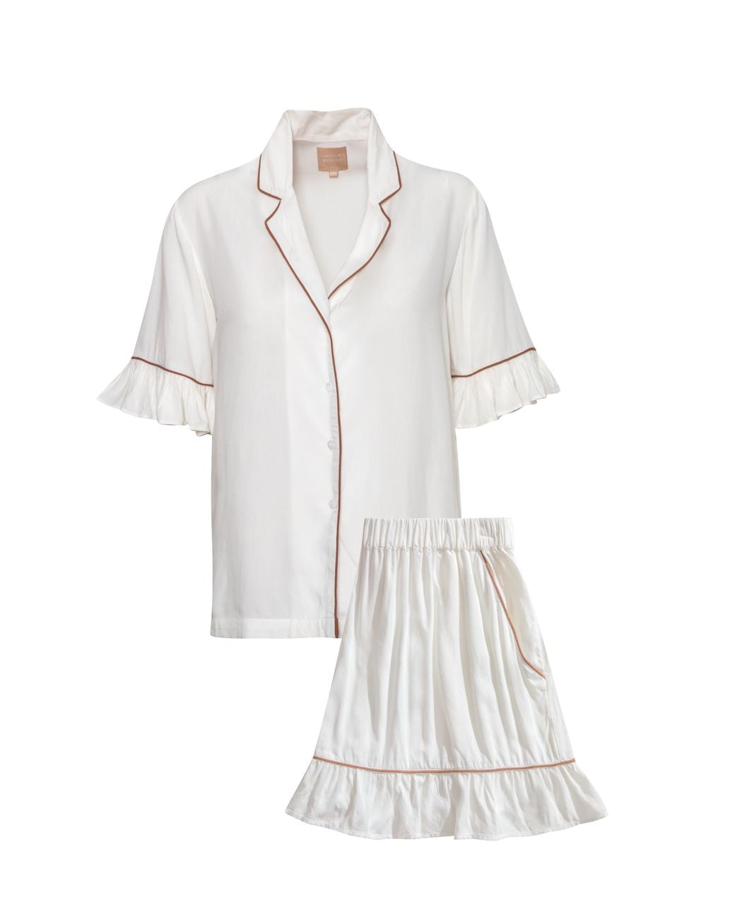 Carolina Benoit White Daynaps Short Sleeves Pajama
