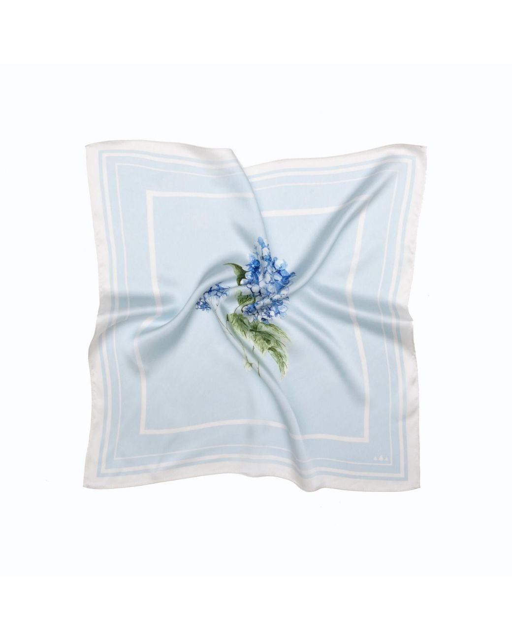 RainSisters Blue Light Small Floral Natural Silk Scarf