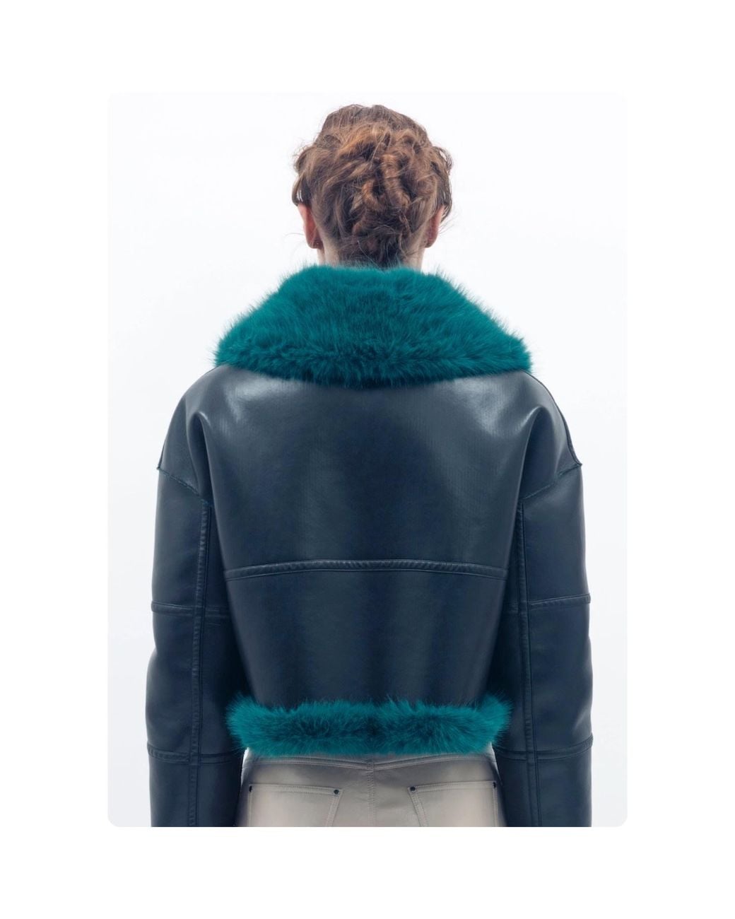 Jakke Blue Aviator Cropped Jacket