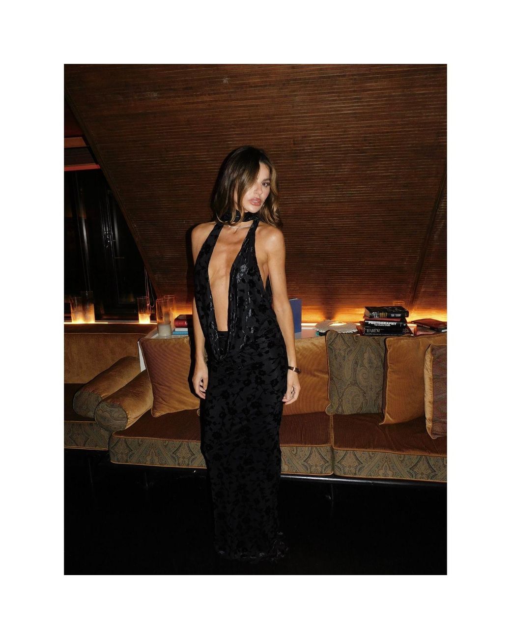 Alia Studio Black Moon Devore Velvet Maxi