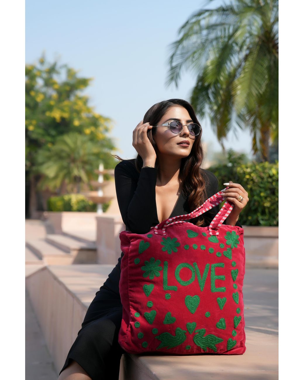 Conscious Yoga Collective Red Love Suzani Tote
