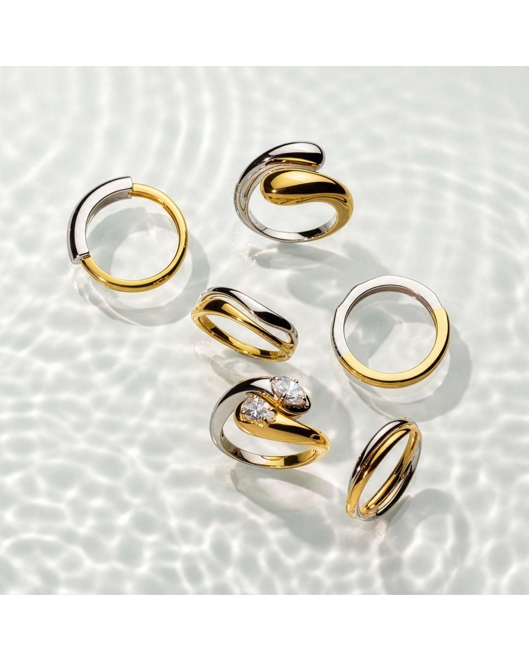 Belinda Jewelz Metallic Mixed Metal Gemstone Chunky Wrap Ring