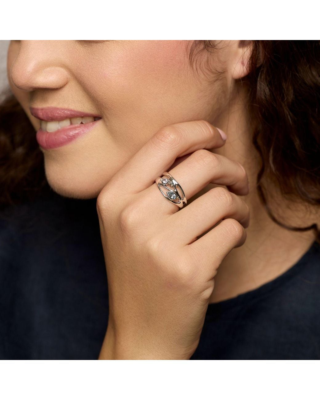 Isla Silver White Topaz Sterling Ring