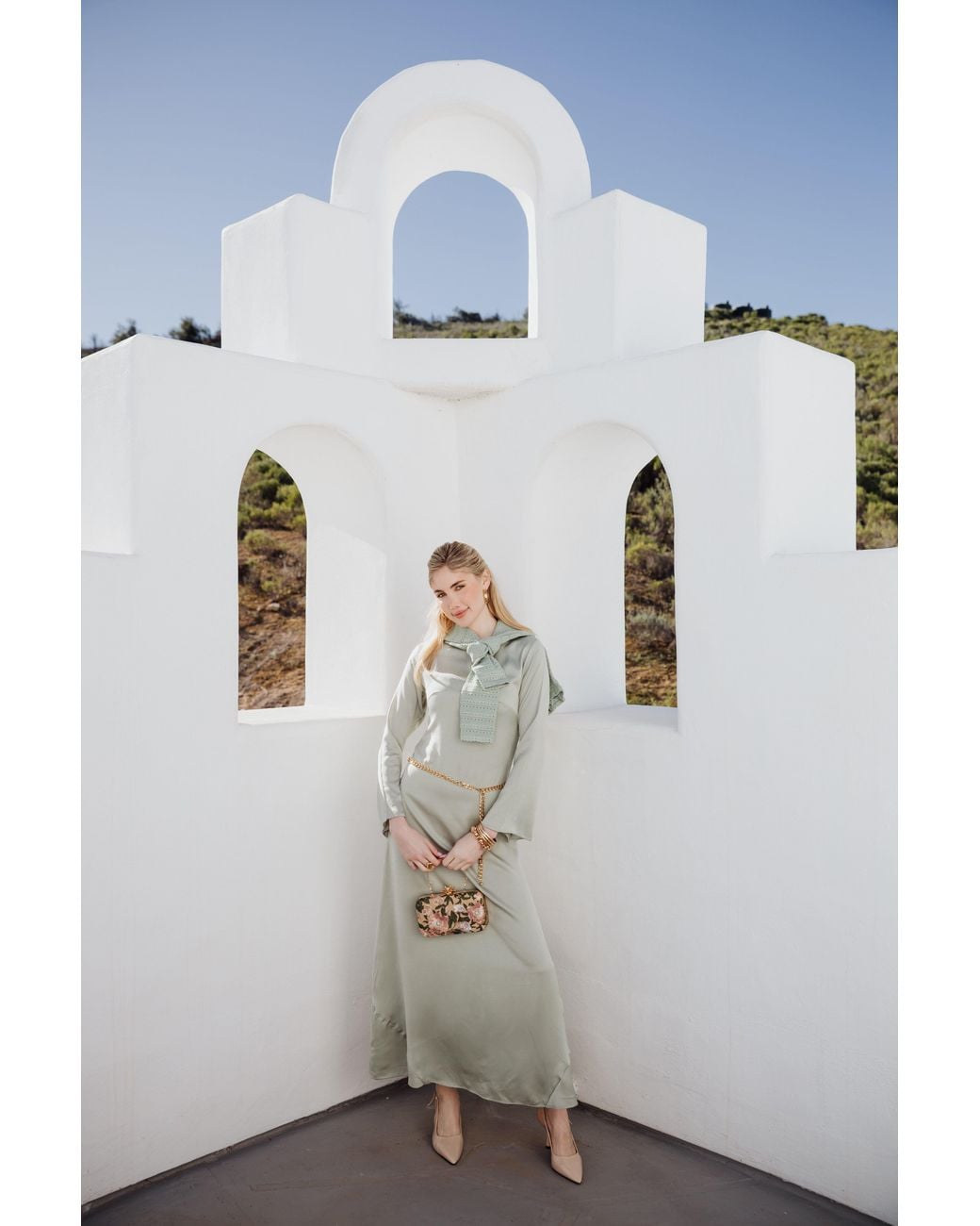Rave on Trend Green Slip Long Sleeve Dress