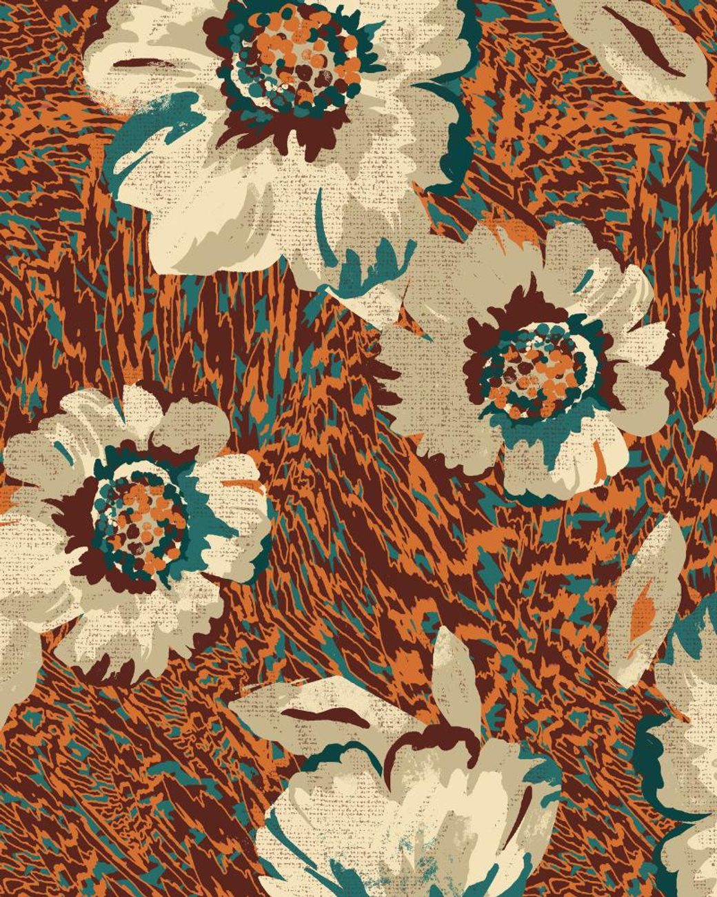 IN OUR NAME Brown Olmoti Long Sleeve Floral Print Jumpsuit