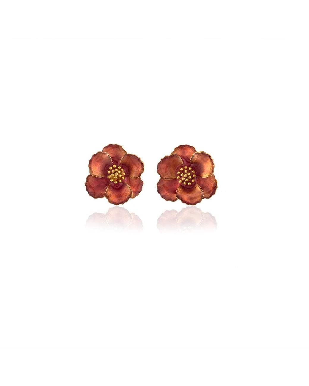 Milou Jewelry Red Sugar Petite Flower Earrings