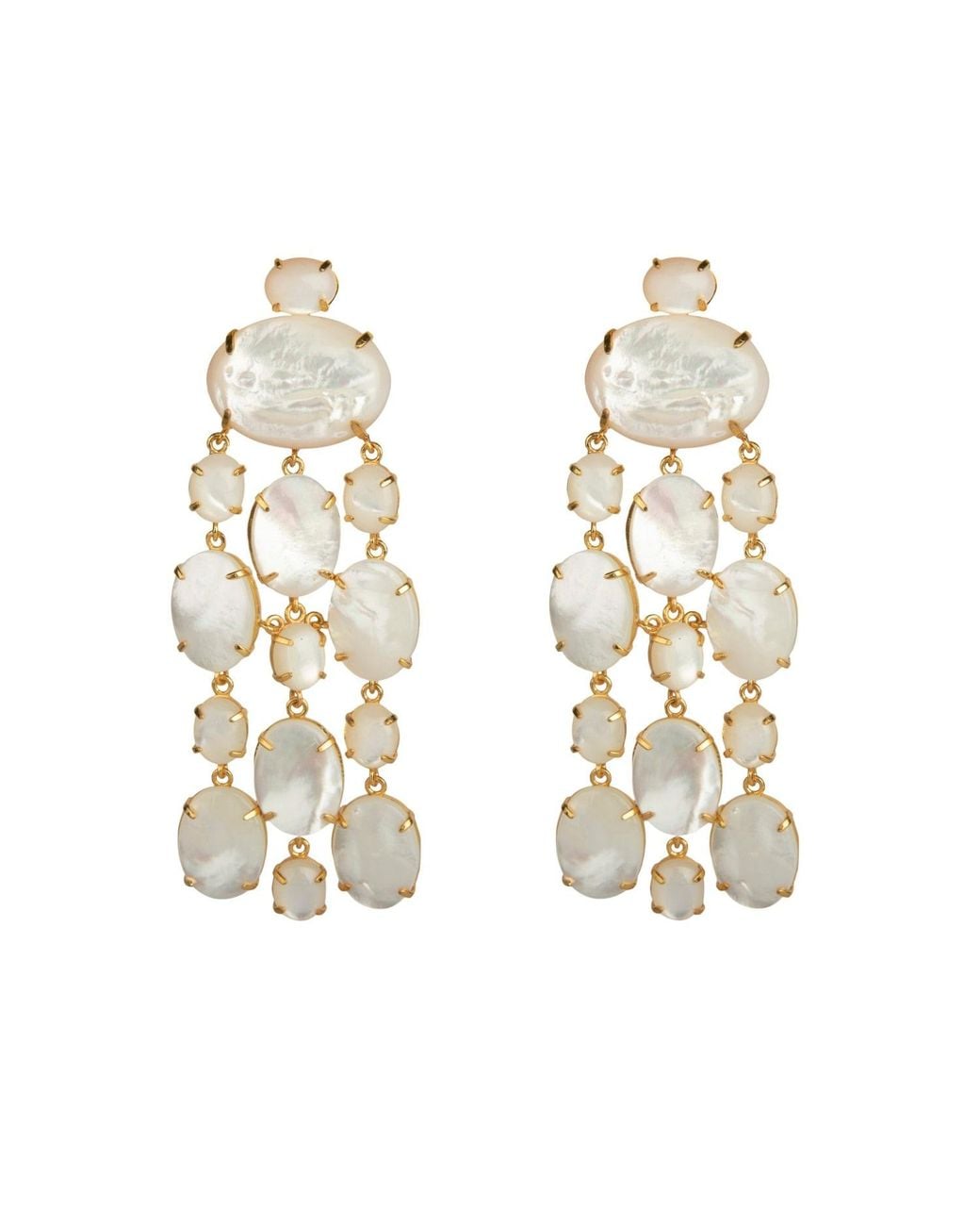 Bounkit Metallic Marysol Earrings Mother Of Pearl Clip On