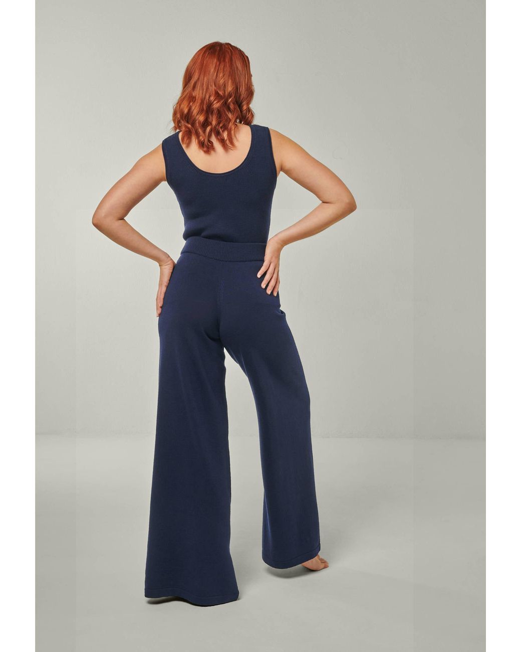 YOU LOOK PERFECT Blue Pants Bailey, Wide Lounge Pants For Ladies