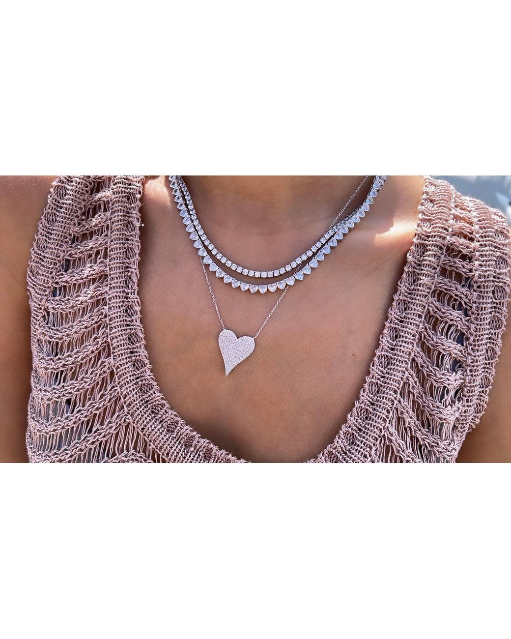 SHYMI Metallic Two Mm Classic Tennis Necklace