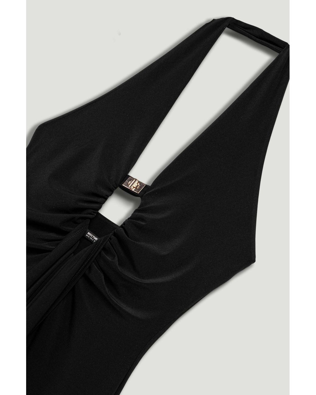 Nocturne Black Halter Neck Cut-Out Maxi Dress