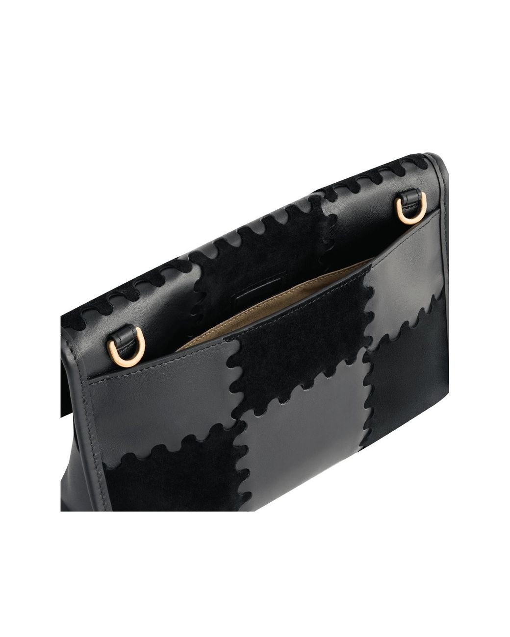 Orange Cube White Square Stitch Messenger Bag