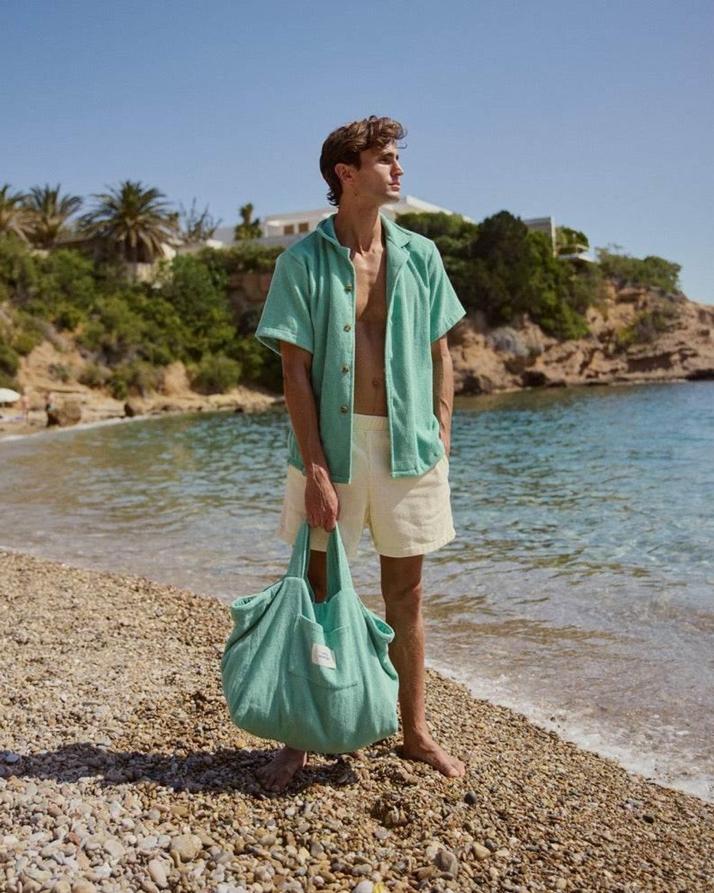 Little Mariner Green Sage Terry Shirt for men