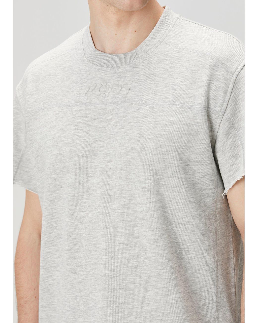 Pcfg Gray Cotton Tshirt With Emboss Print for men