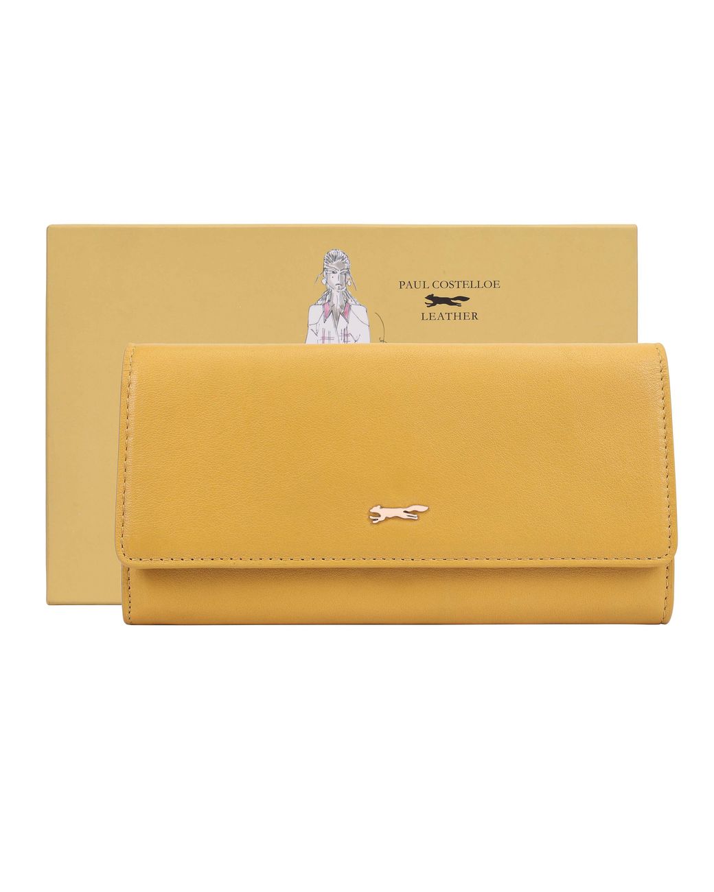 Paul Costelloe Yellow Accra Leather Wallet Purse