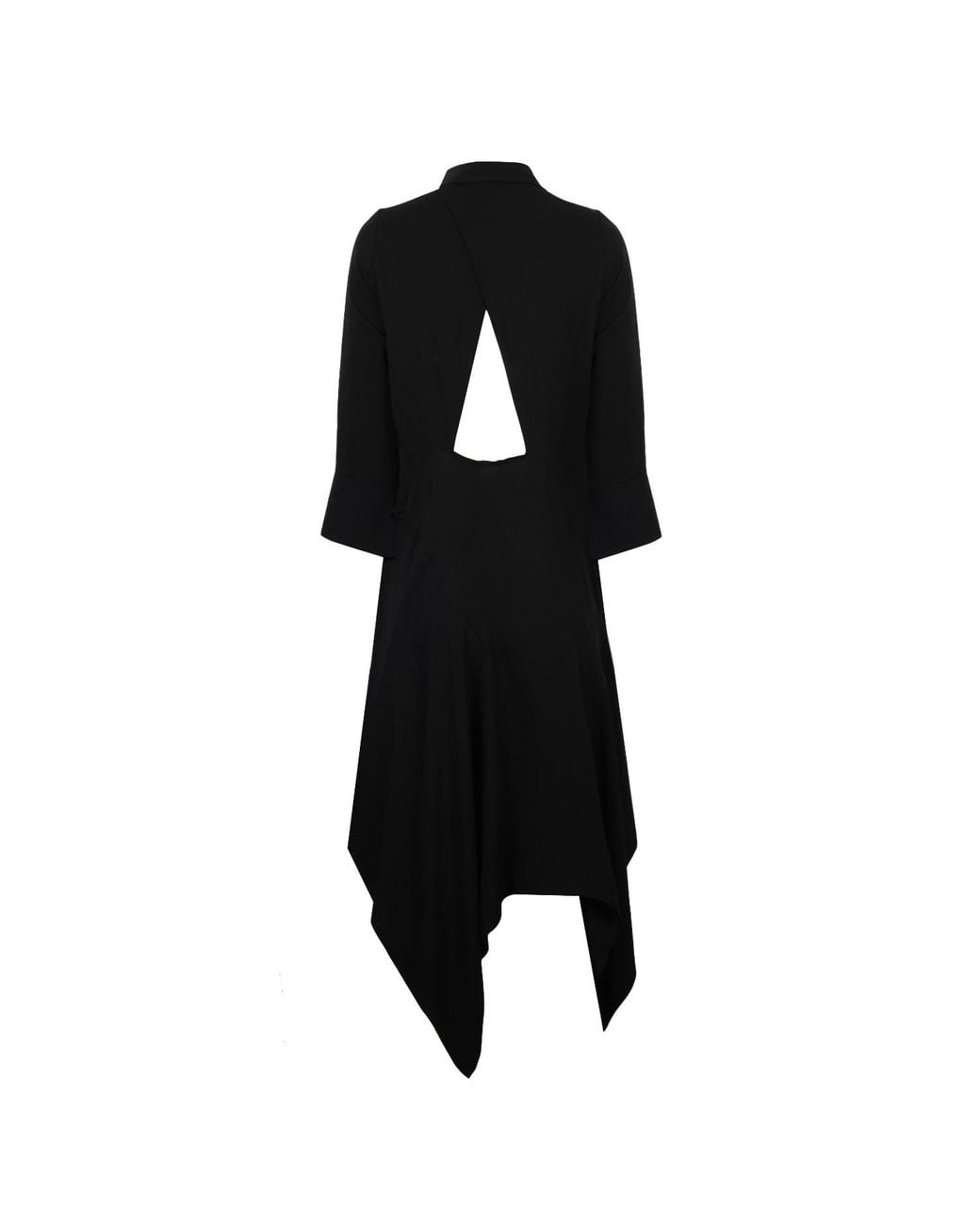 Mirimalist Black Tencel Shirt Dress