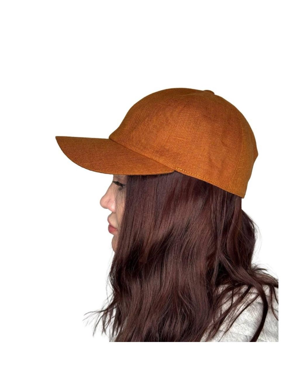 Cachemio Brown Tobacco Minimalist Linen Baseball Cap for men