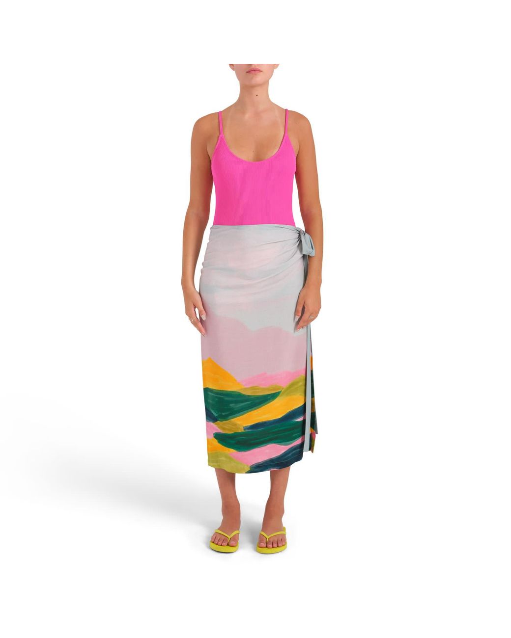 Tiger and the Monkey Gray The Tizi Ecovero Viscose Printed Pareo Skirt
