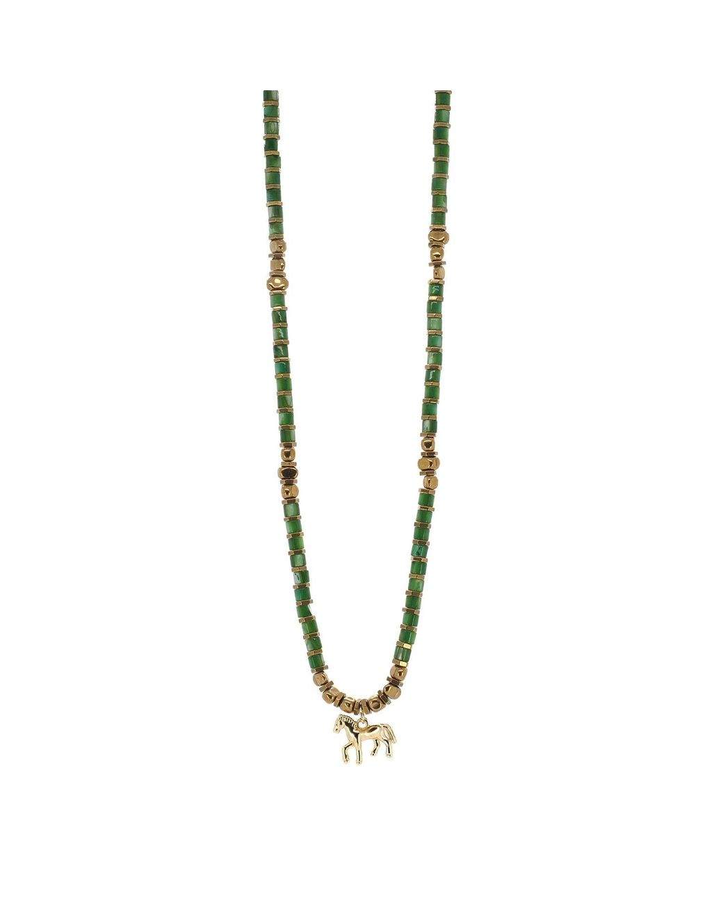 Ebru Jewelry Metallic Free Spirit Horse Charm Choker Necklace
