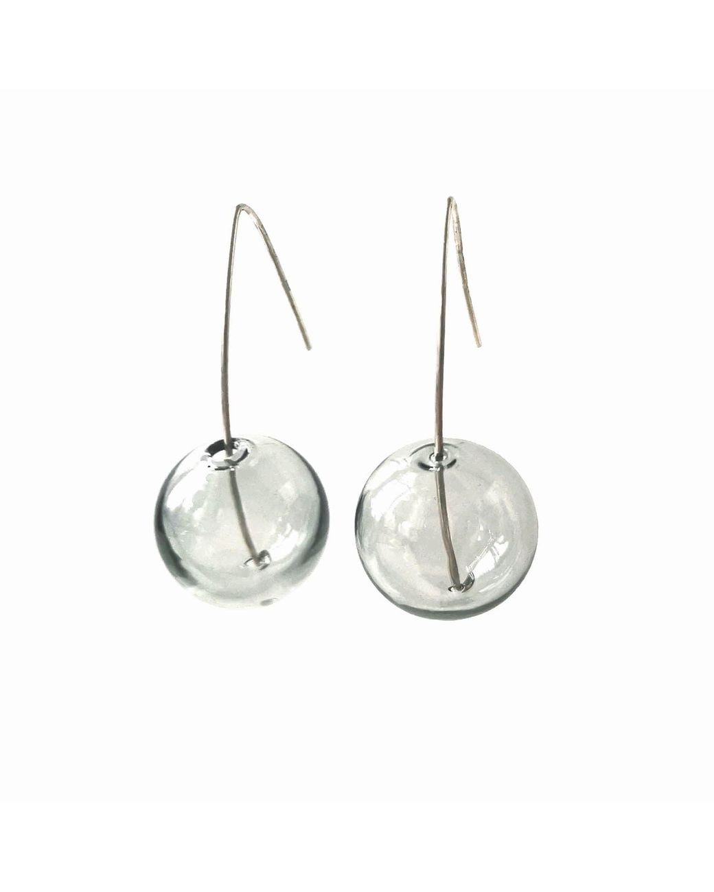 Laura Daili Metallic Neutrals Icicle Clear Blown Glass Earrings
