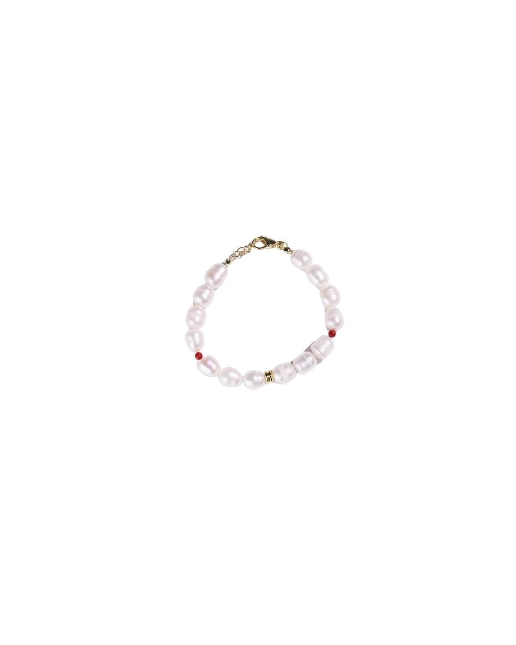 Urbane Jewelry Studio Metallic Ruby Pearl Bracelet
