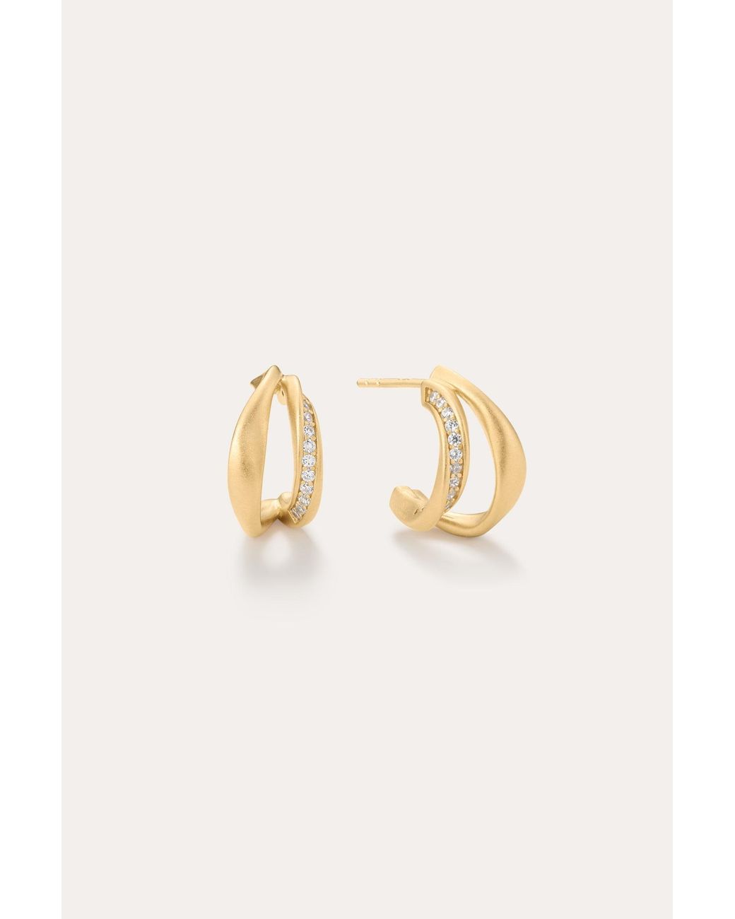 Vanhi Metallic Nadine Pavé Twisted Stud Earrings