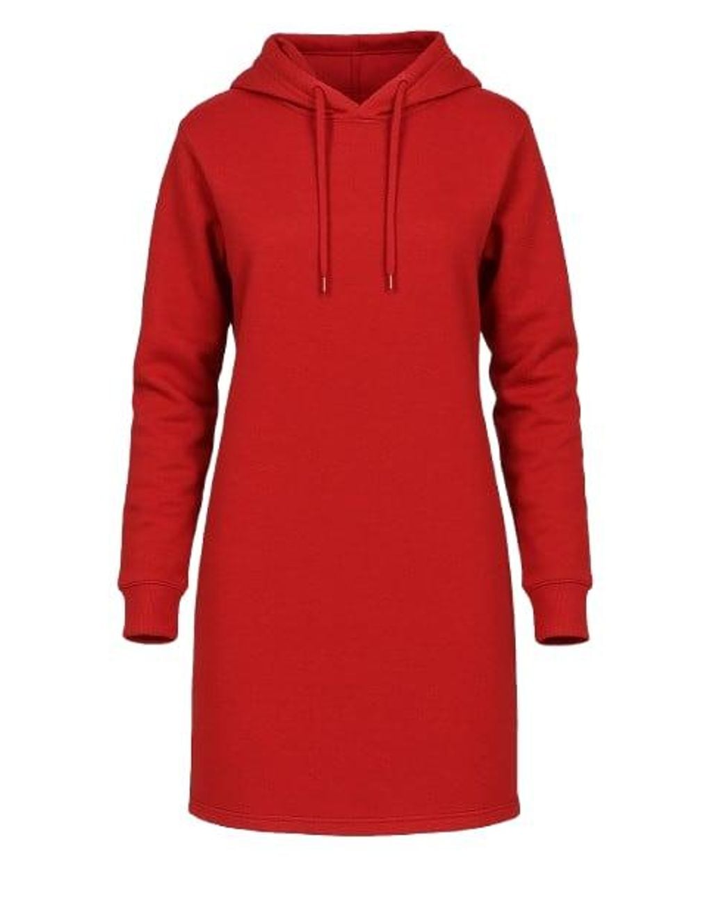 Conquista Red Cotton-Blend Hoodie Dress