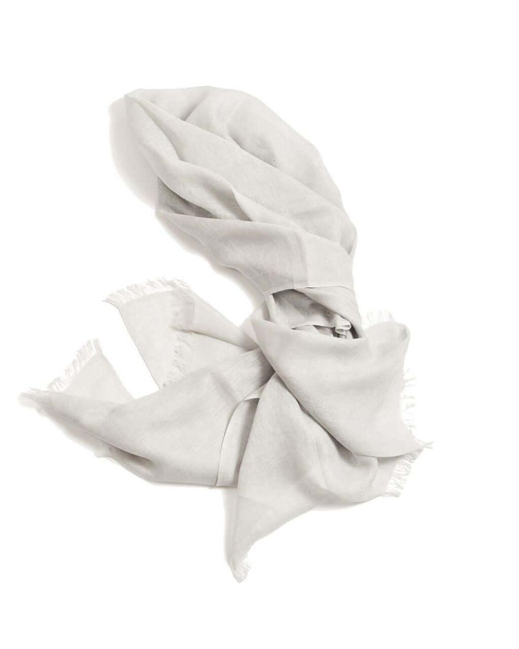 Variously White Pebble Light Hand Woven Soft Linen Scarf