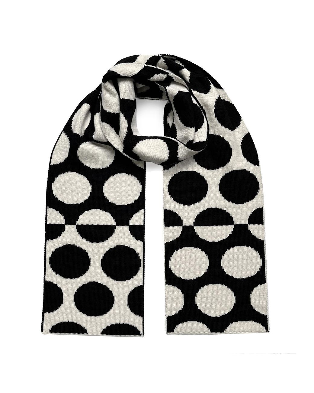 INGMARSON Black Circles Wool & Cashmere Scarf