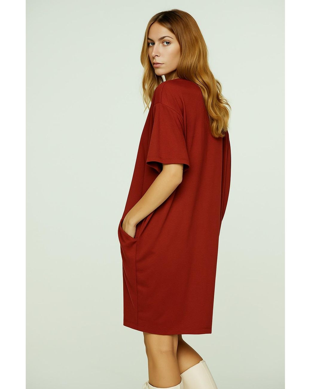 Conquista Red Relaxed-Fit Dress