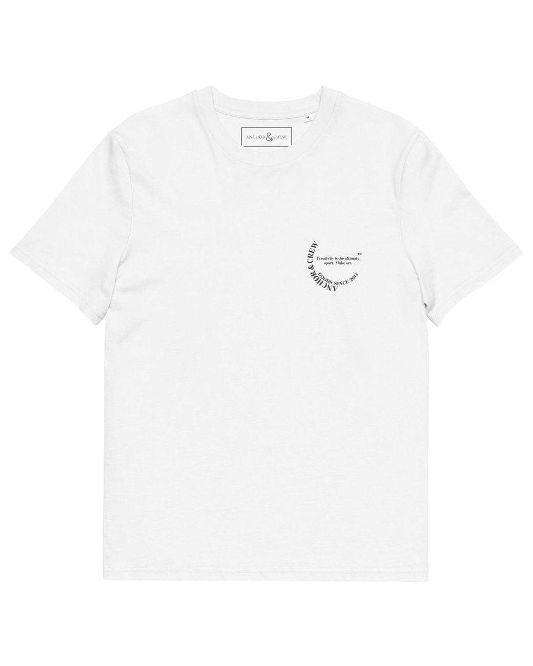 Anchor and Crew White Make Art Creative Standard Organic Cotton T-Shirt for men