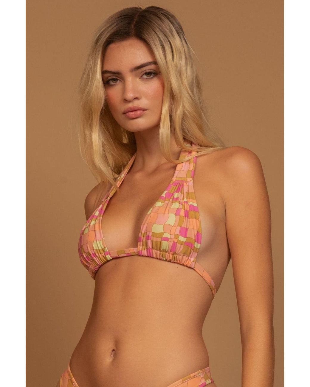 Montce Pink Ibiza Geo Niki Bikini Top