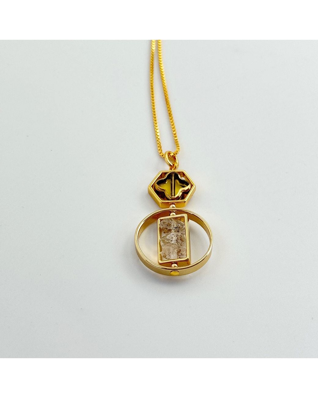 Aracheli Studio Metallic Art X Herkimer Crystals Necklace