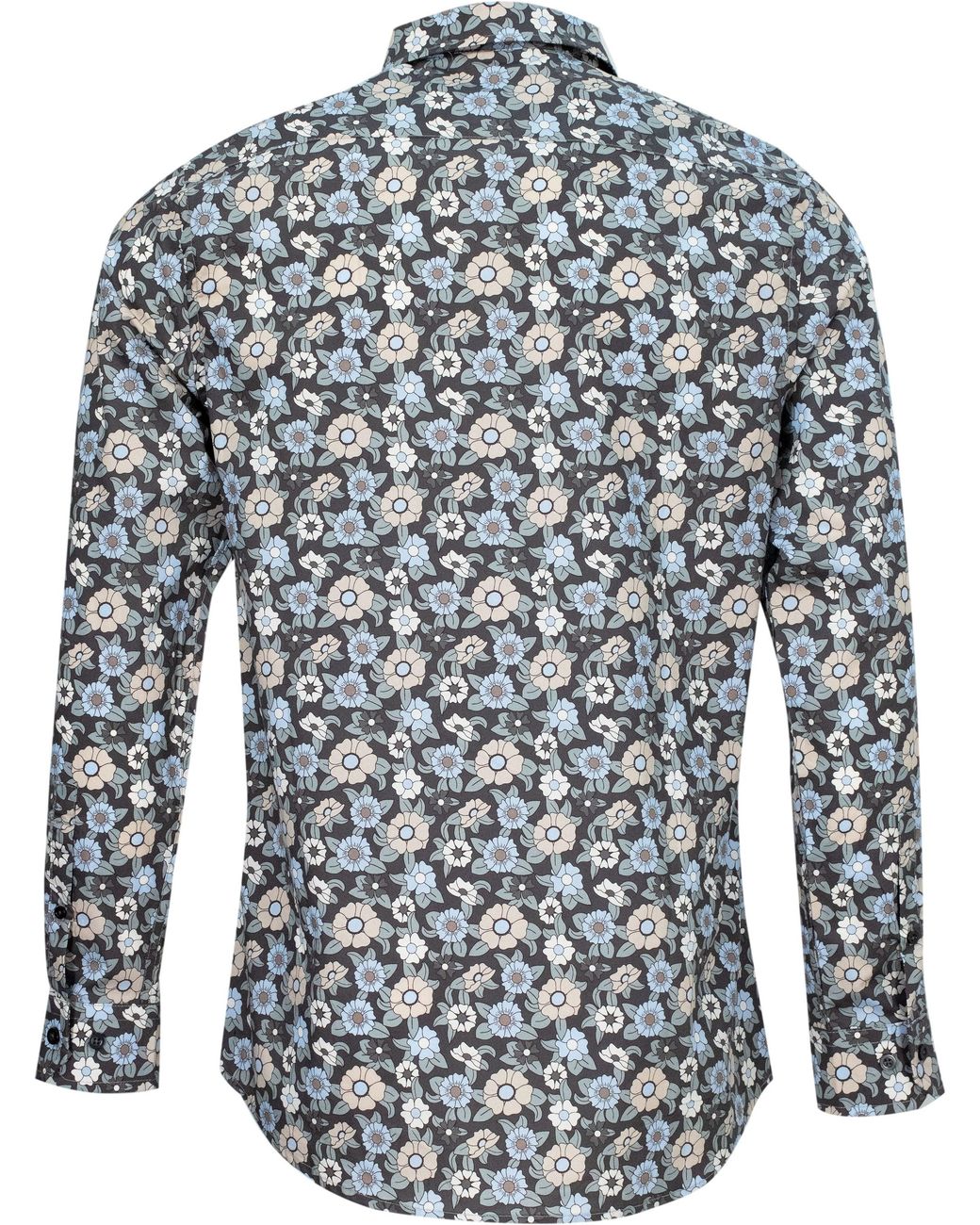Lords of Harlech Blue Morris Groovy Floral Shirt for men