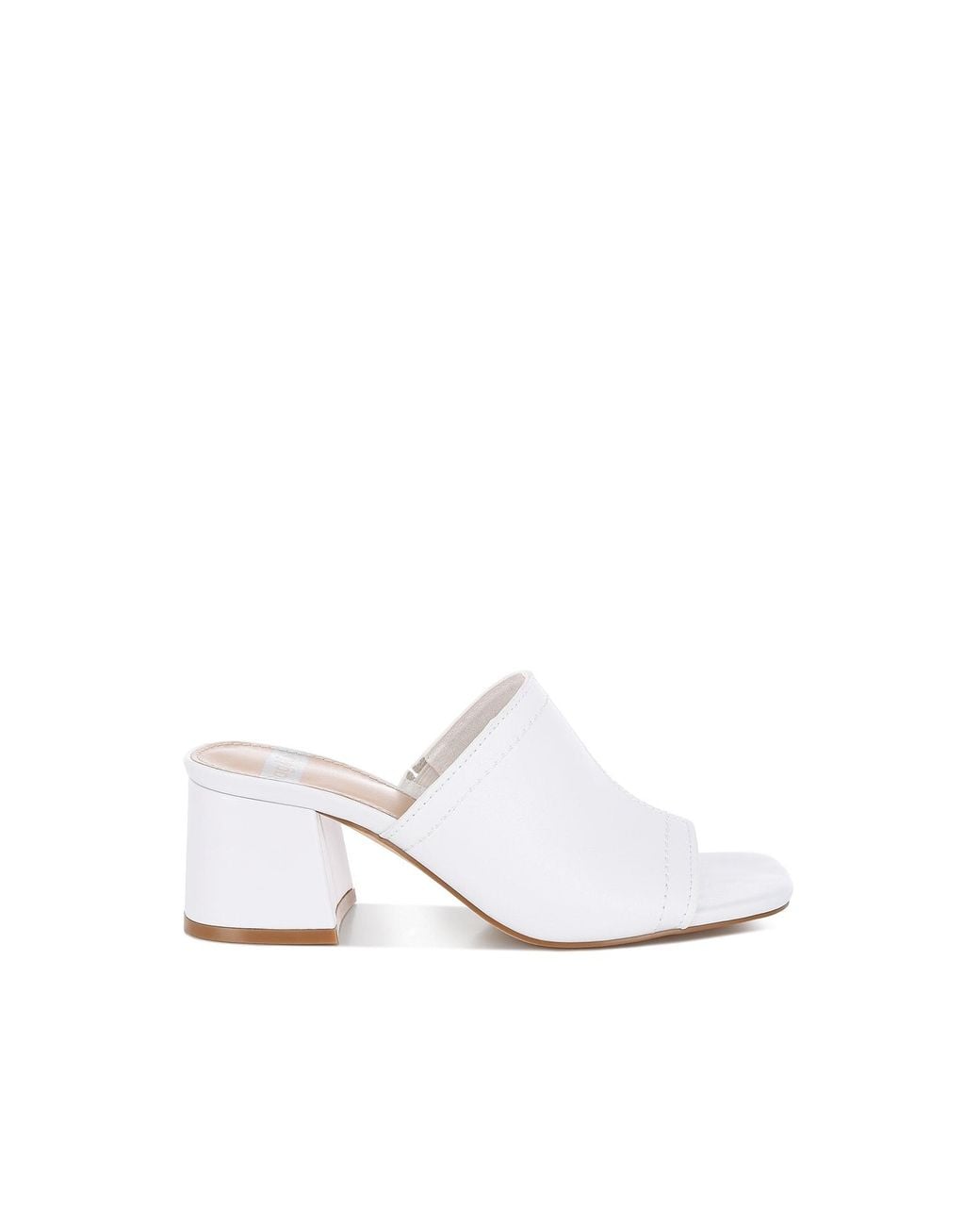Rag & Co White Wuling Slip-On Soft Leather Heels
