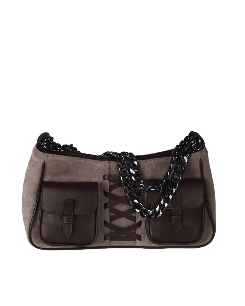 F3Rog by Rana Black Neutrals Taupe & Mini Leila Shoulder Bag
