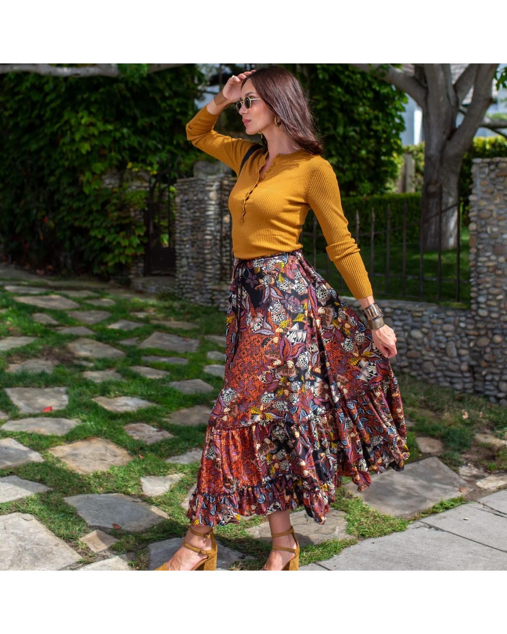 Jennafer Grace Brown Baile Maxi Skirt