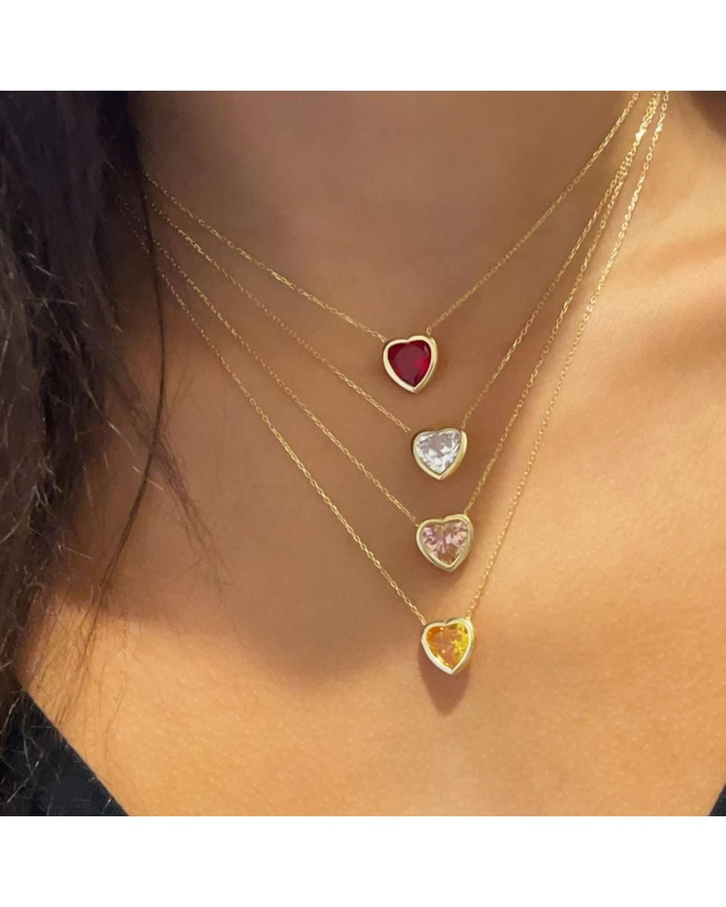 SHYMI Metallic Bezel-Set Solitaire Necklace