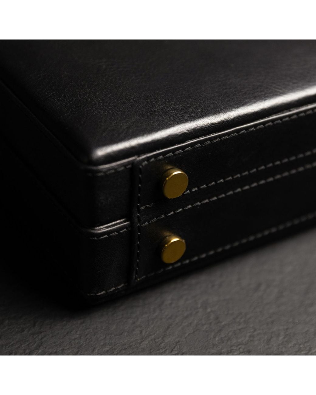 Time Resistance Black Leather Attaché Case Briefcase for men