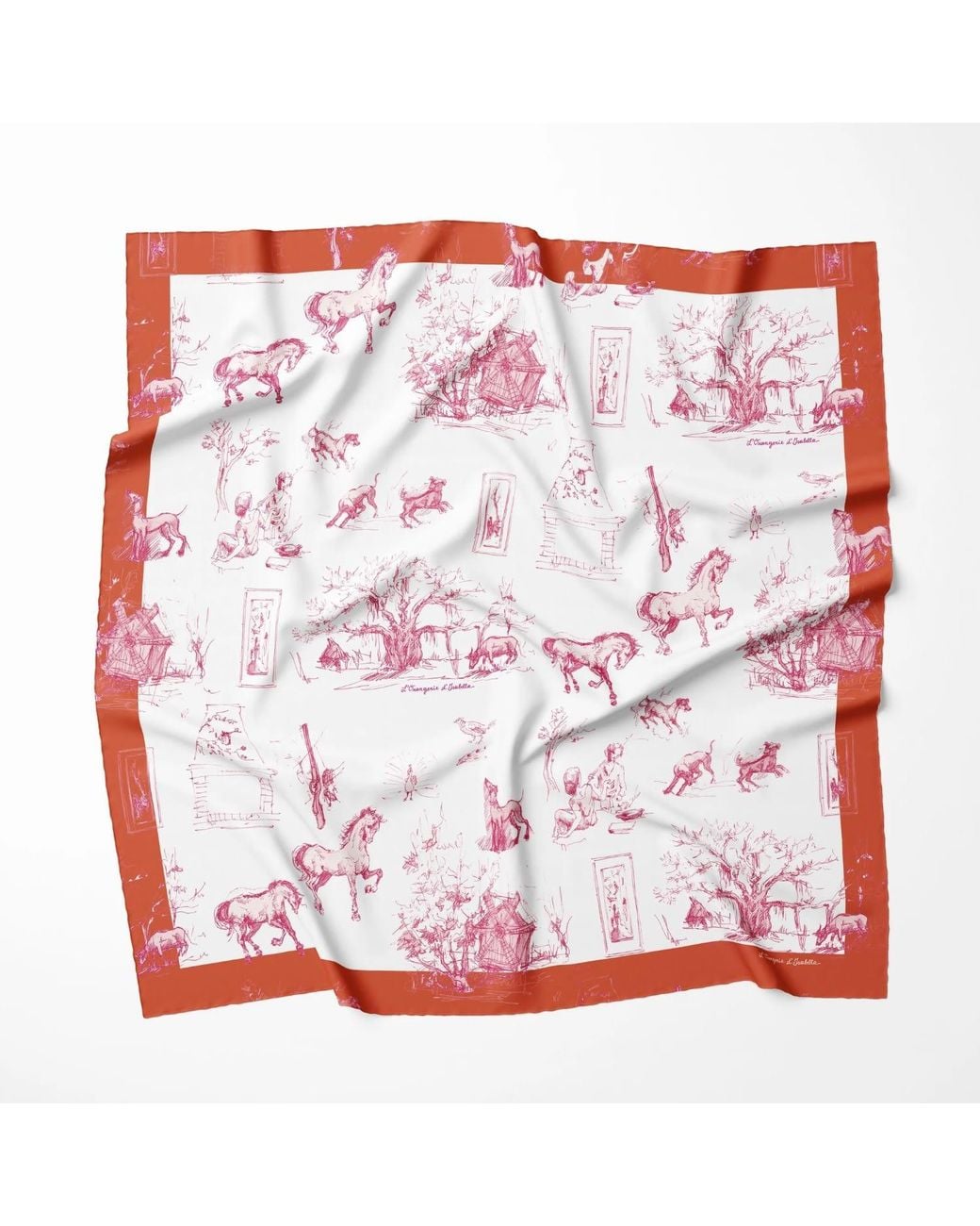 L’orangerie D’isabella Red Grace Carré Toile De Jouy