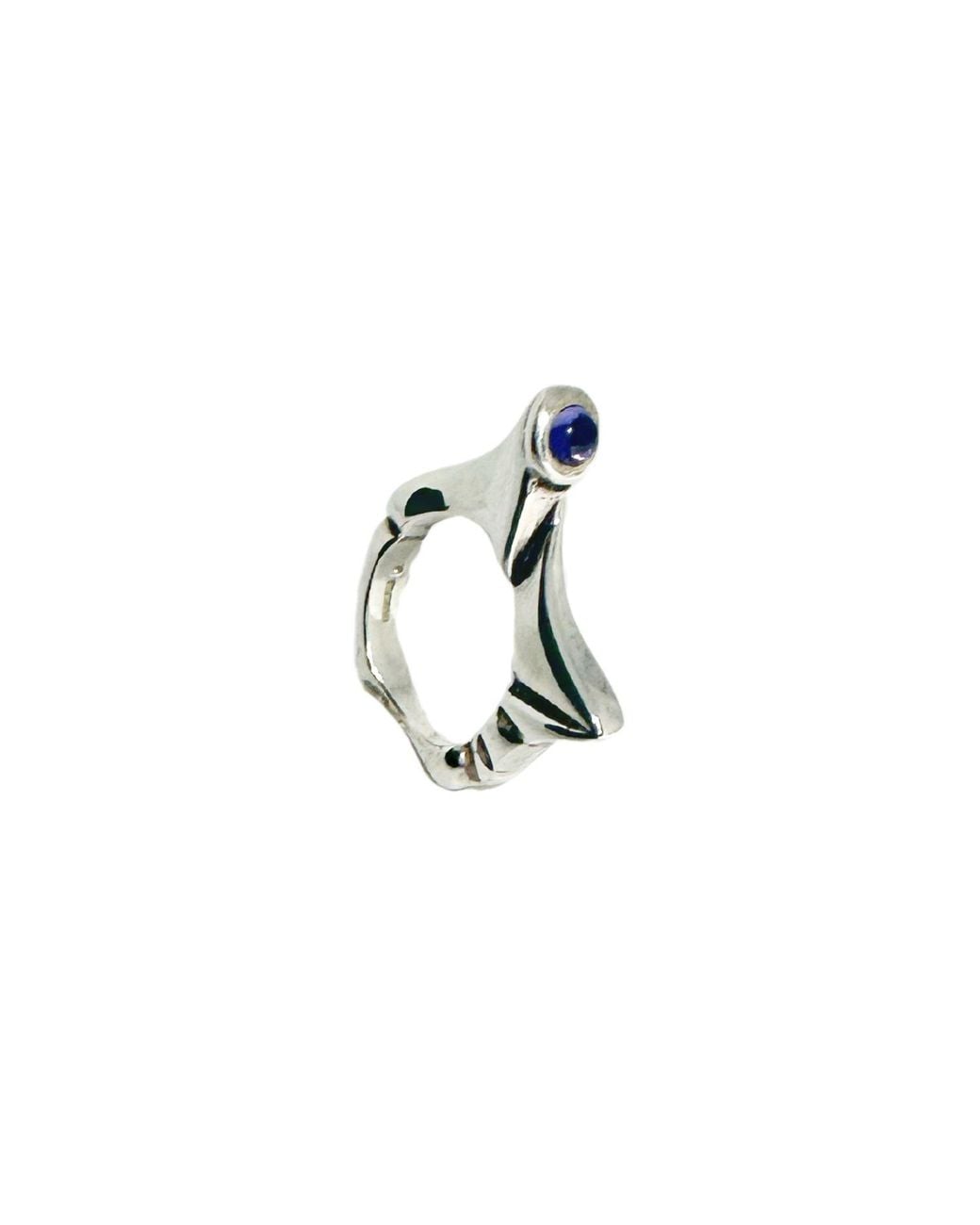 Tg-Jewellery by Tamara Gervasio Metallic Pyramid Sterling With Iolite Cabochon Ring