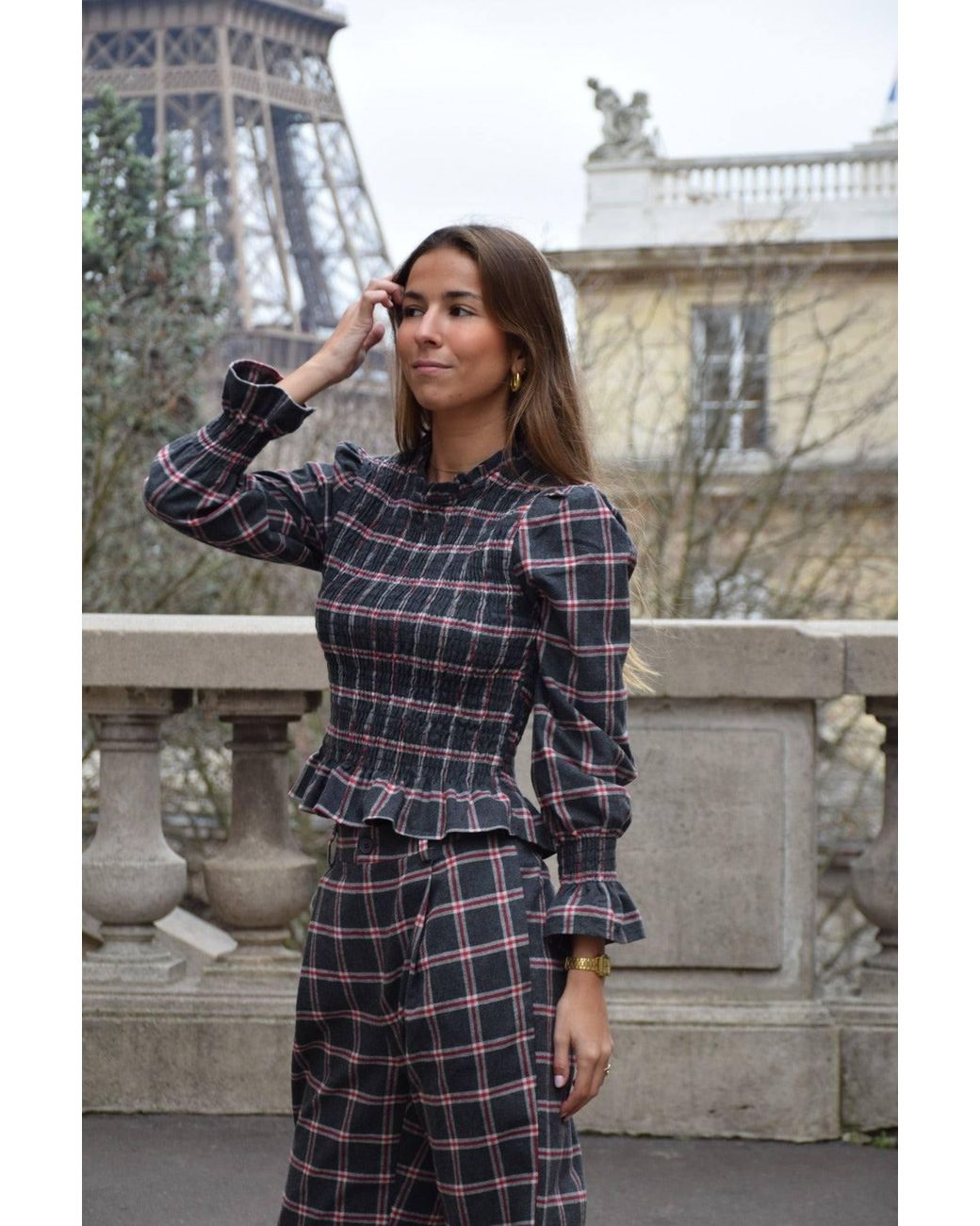 Mind Traveler Black Chia Alia And Checked Blouse