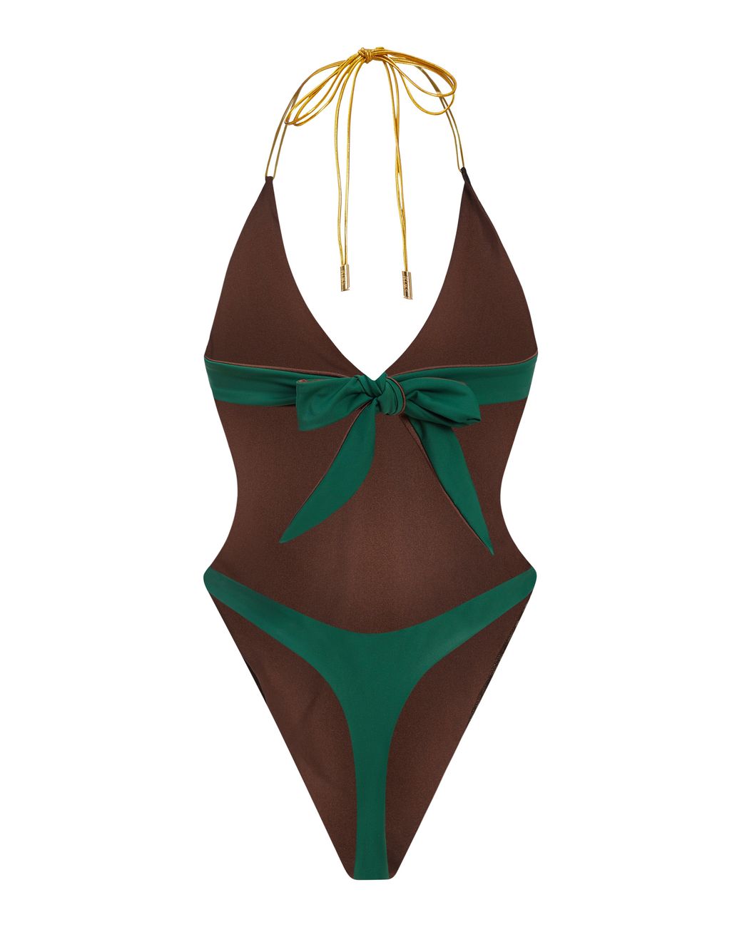 Capri Swim™ Green Hunter & Chocolate Reversible Monokini