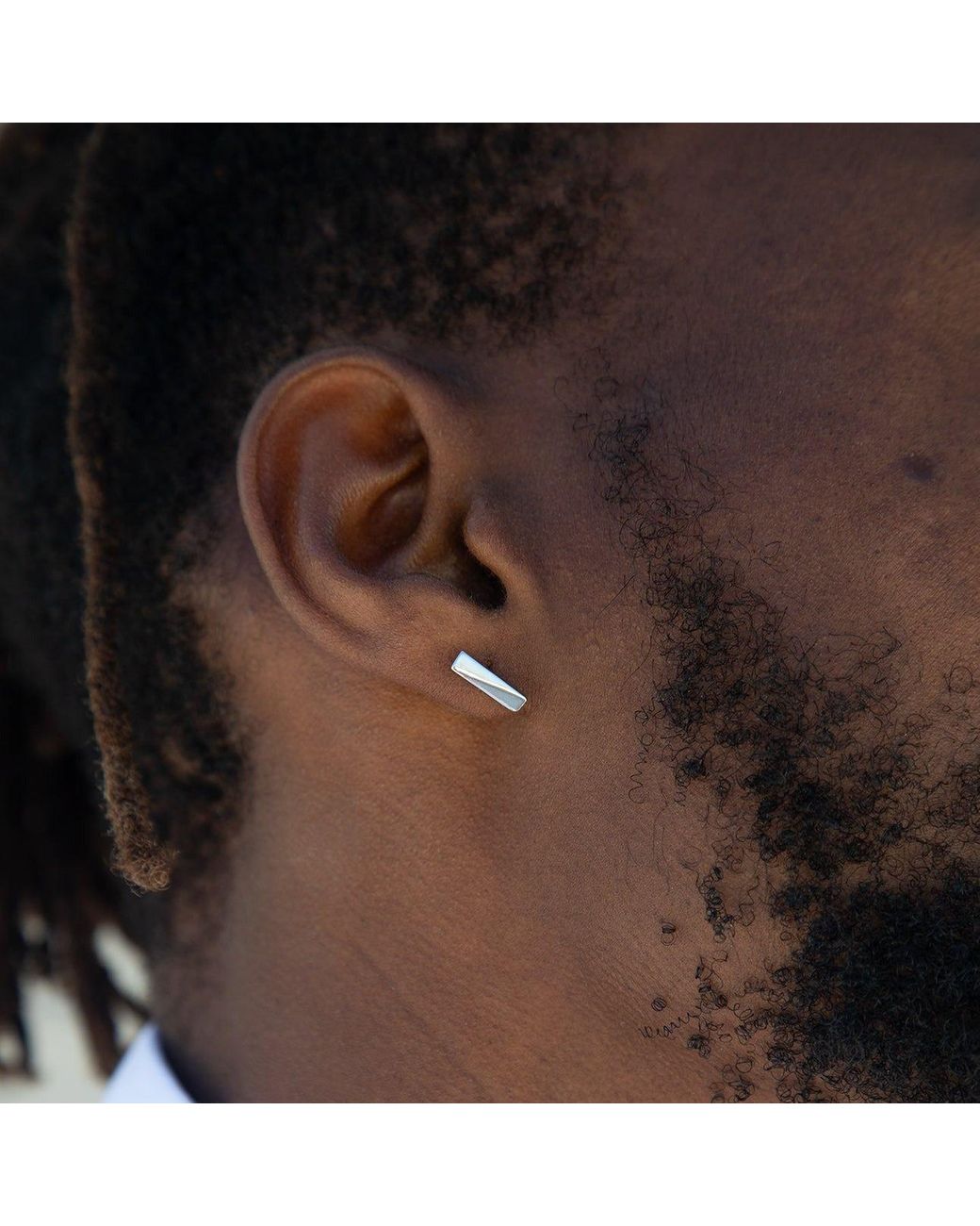 Cier White Flex Stud Earrings