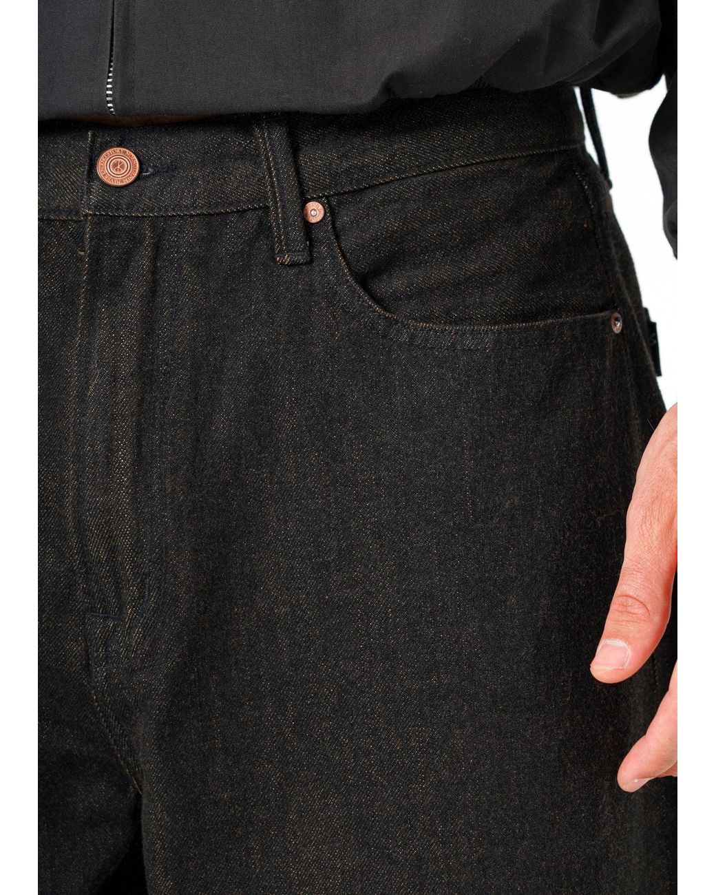 NOEND Gray Noend Straight Selvedge Jeans for men