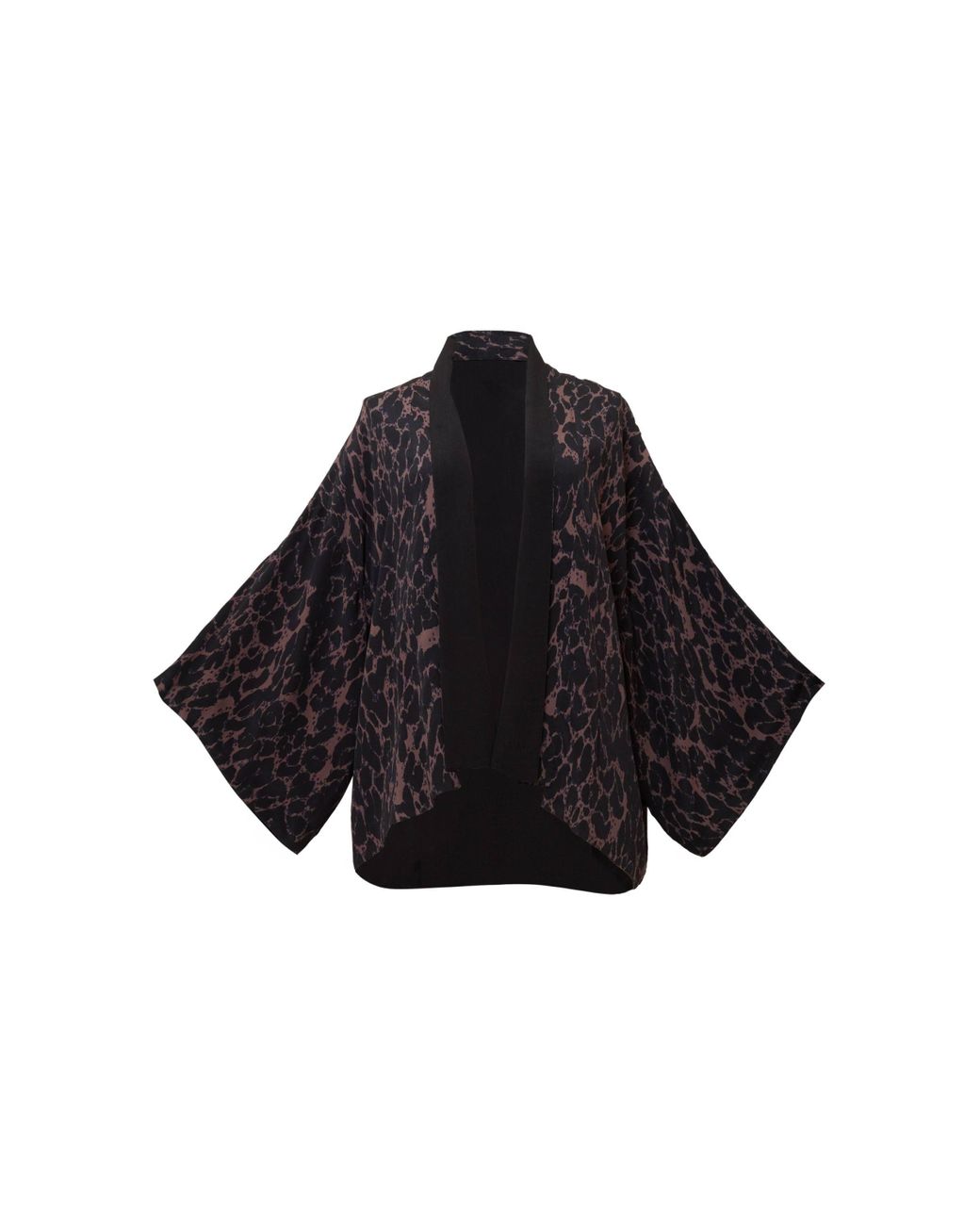 Artemis Muse Black Leopard Print & Reversible Kimono
