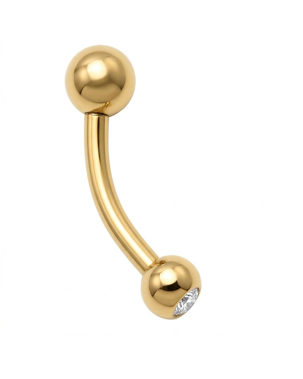 Zahav Jewelry Metallic 10K Solid Double Cz Belly Ring