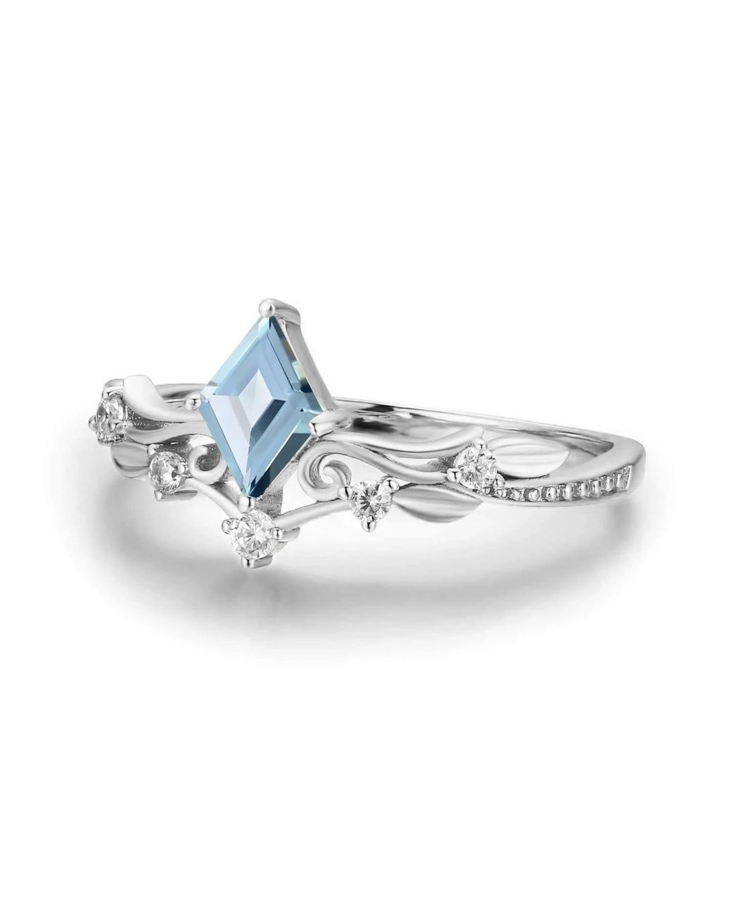 Azura Jewelry New York White Victorian Lace Sky Topaz Ring Vermeil