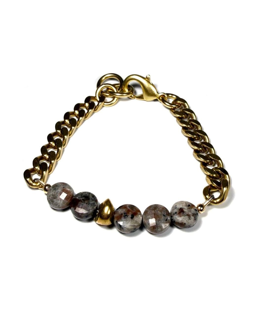 Rachel Nathan Metallic Remix: Yuperlite & Brass Stone Bracelet